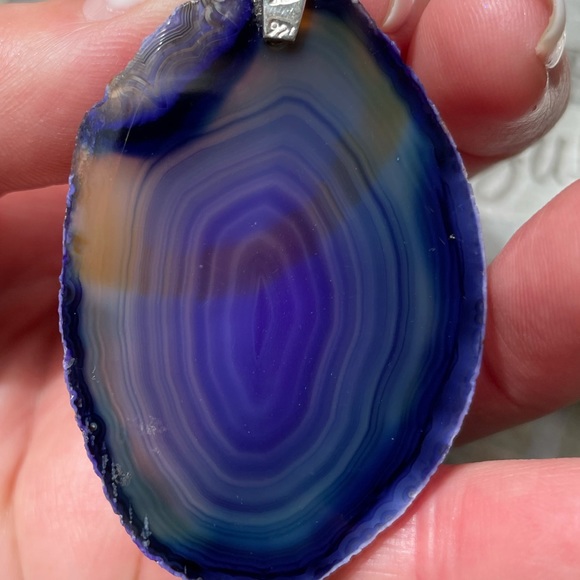 Agate S925 sterling silver pendant - Picture 9 of 9
